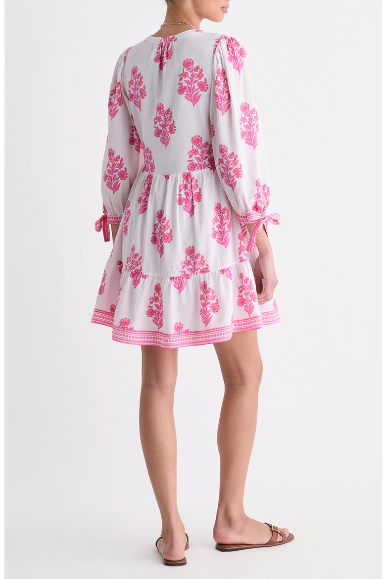 Tessa Floral Tie Sleeve Minidress, Alternate, color, FLORAL WHITE CAP