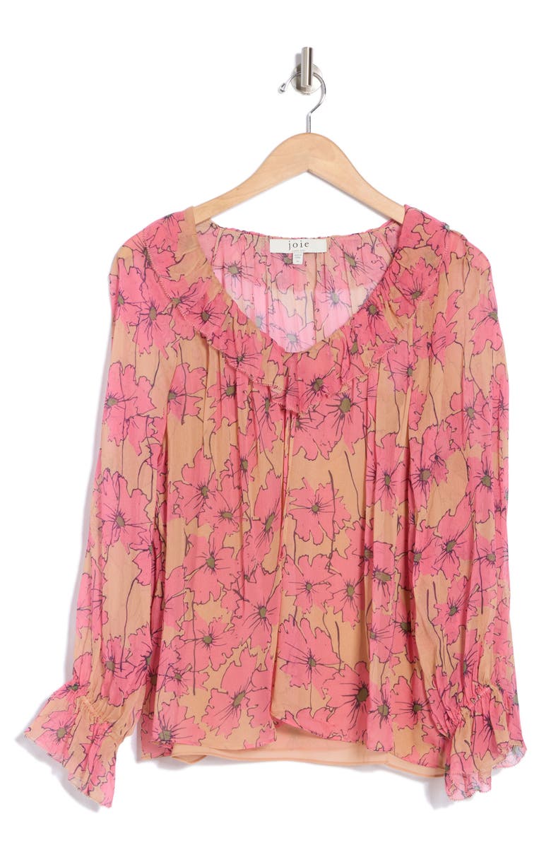 Joie Veron Floral Silk Top, Alternate, color, 