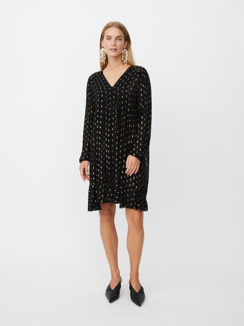 Long Sleeve V-Neck A-Line Dress