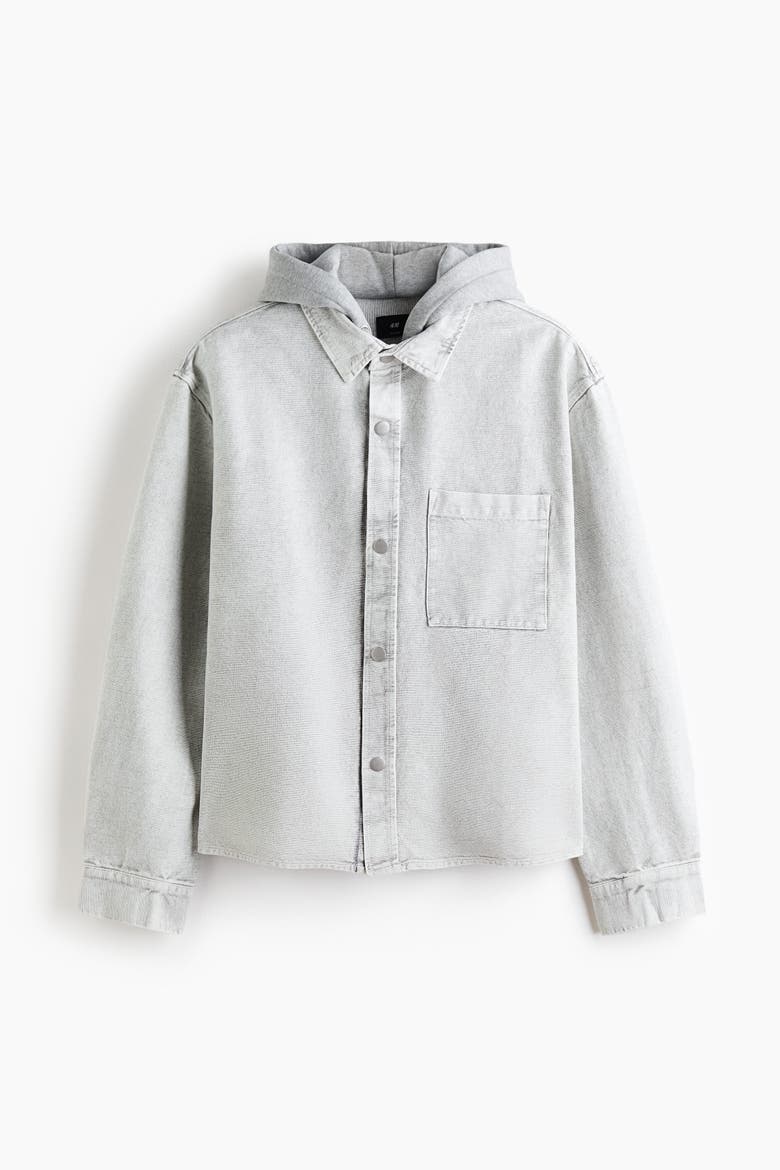 Hooded Overshirt, Alternate, color, Washed light gray
