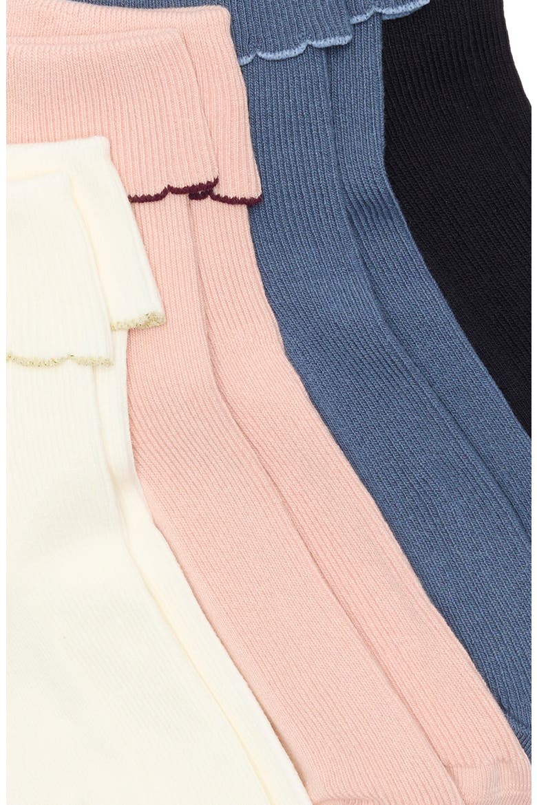 Assorted 4-Pack Turn Cuff Ankle Socks, Alternate, color, PINK MULTI PK