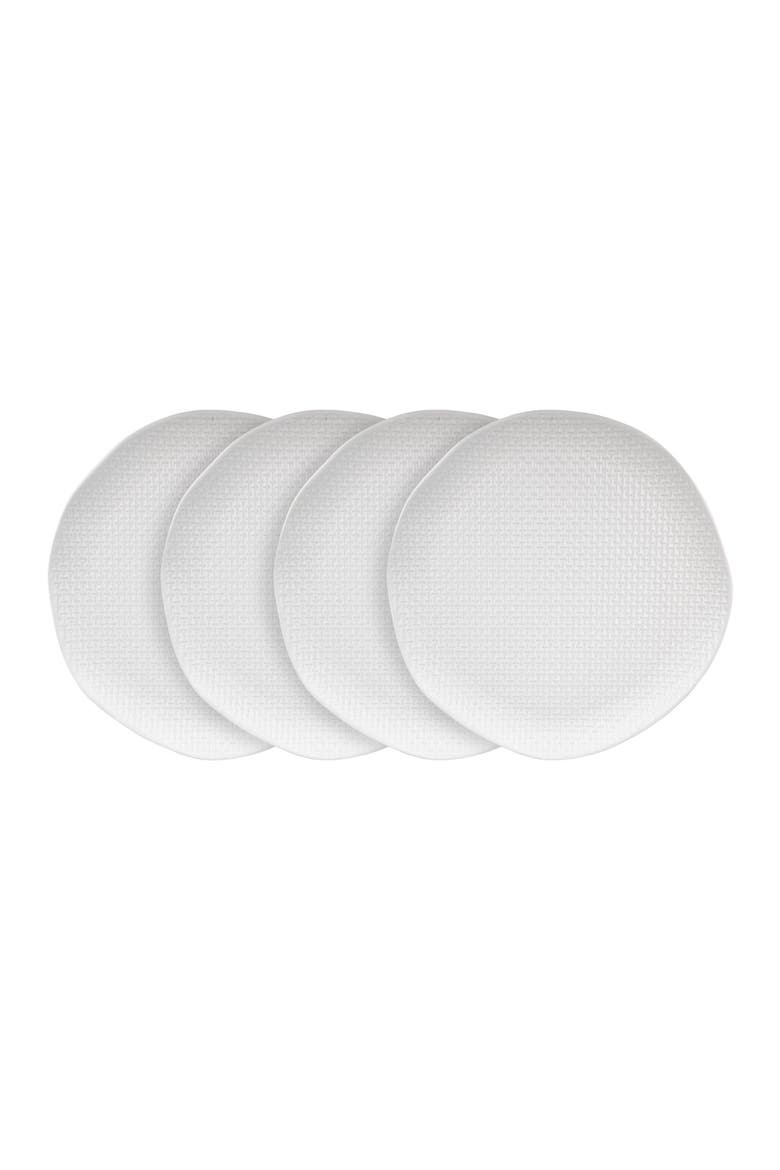 Abigael Stoneware 4-Piece Dinner Plate Set, Main, color, White