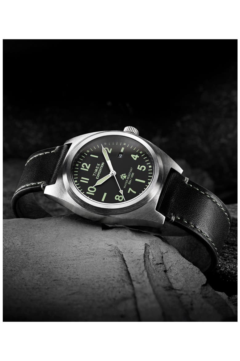 Expedition Capstone Silicone Strap Watch, 41mm, Alternate, color, SILVER-TONE