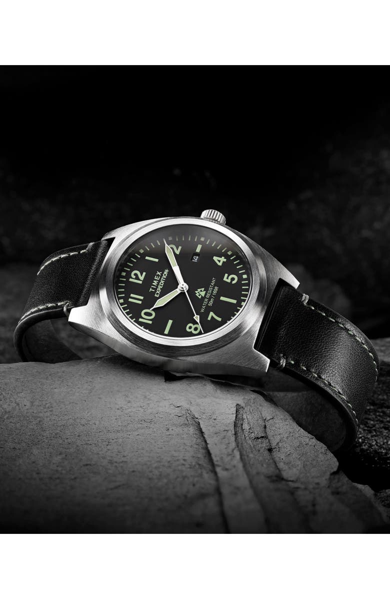 Timex<sup>®</sup> Expedition Capstone Silicone Strap Watch, 41mm, Alternate, color, Silver-Tone/ Black