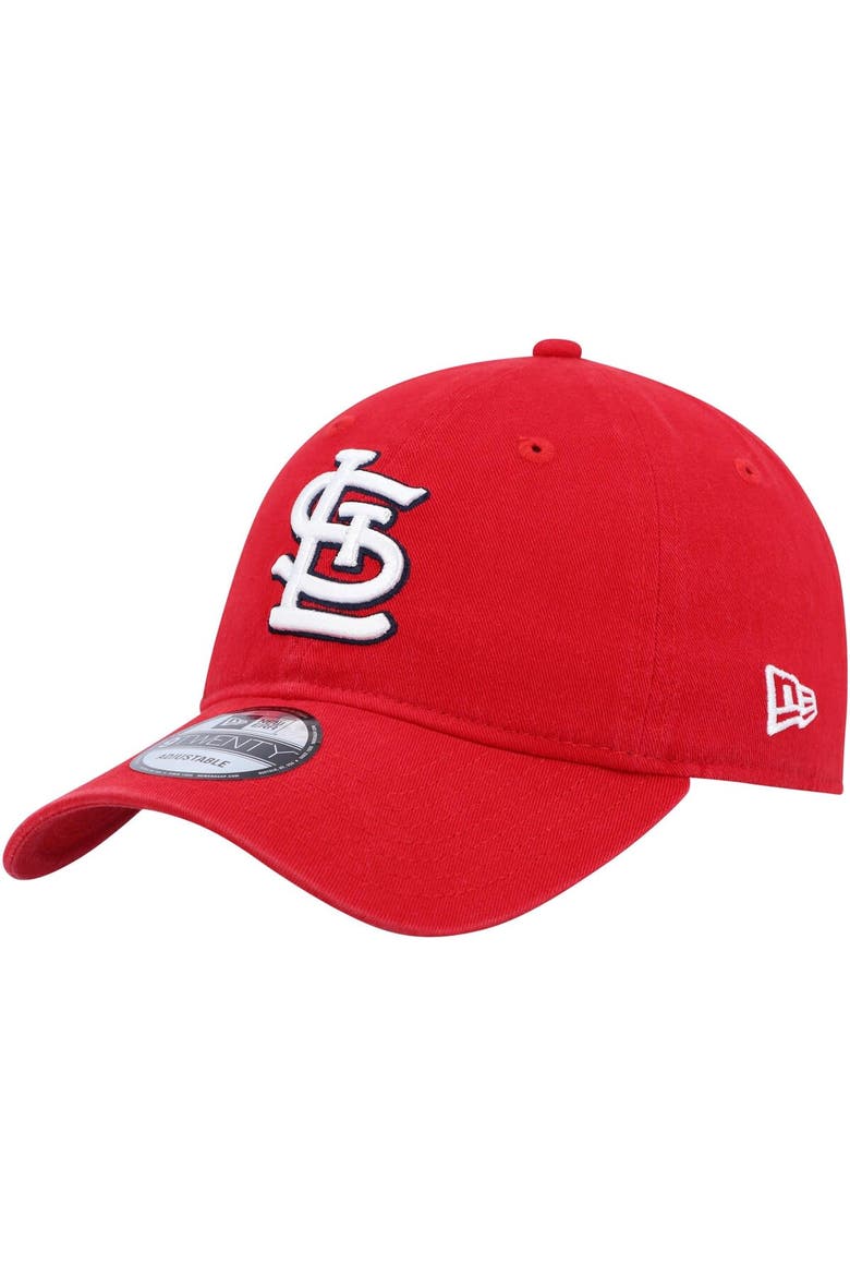 Men's New Era Red St. Louis Cardinals Logo Replica Core Classic 9TWENTY Adjustable Hat, Main, color, Red