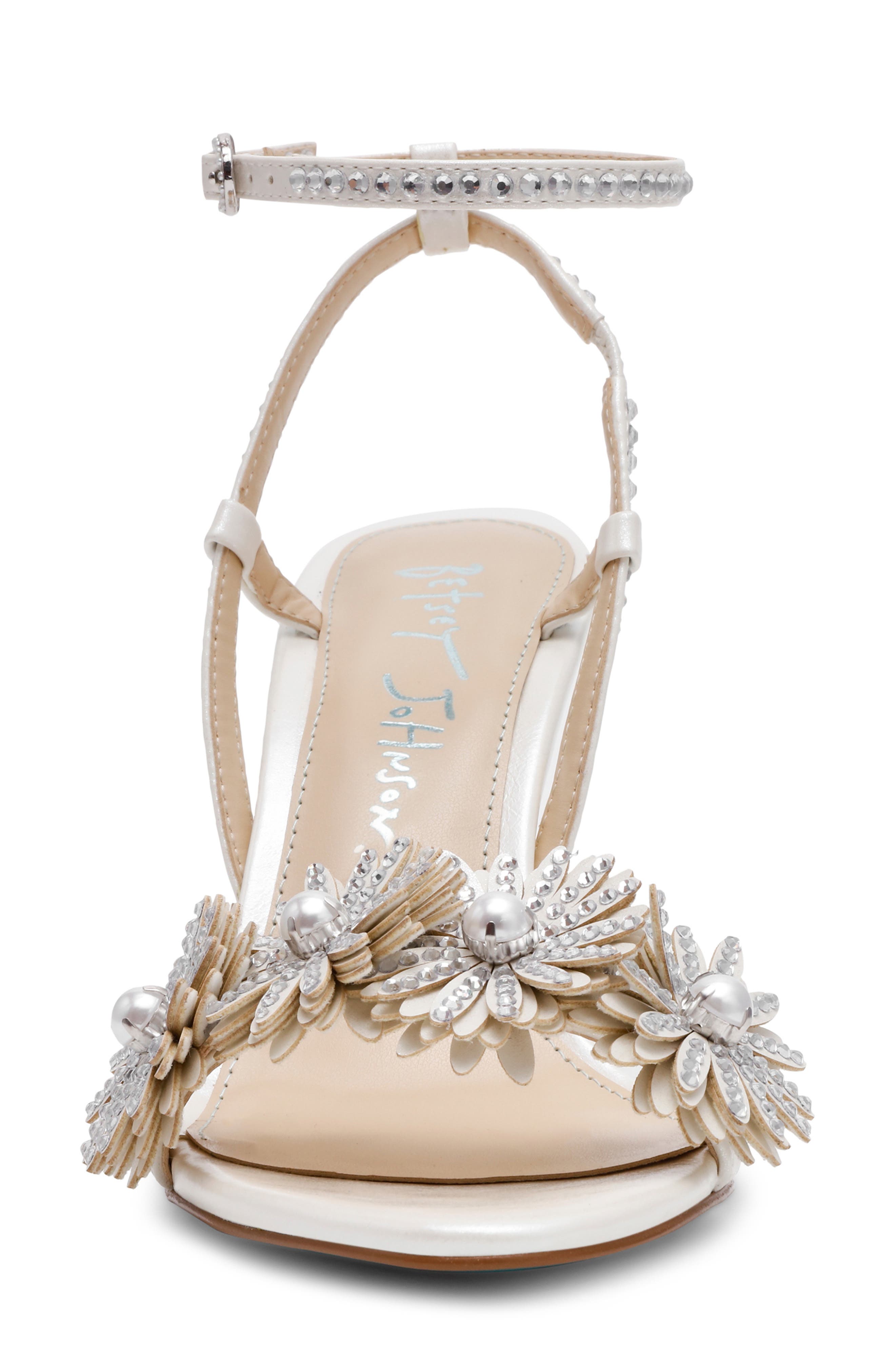 Betsey Johnson Mylee Ankle Strap Sandal, Alternate, color, Ivory
