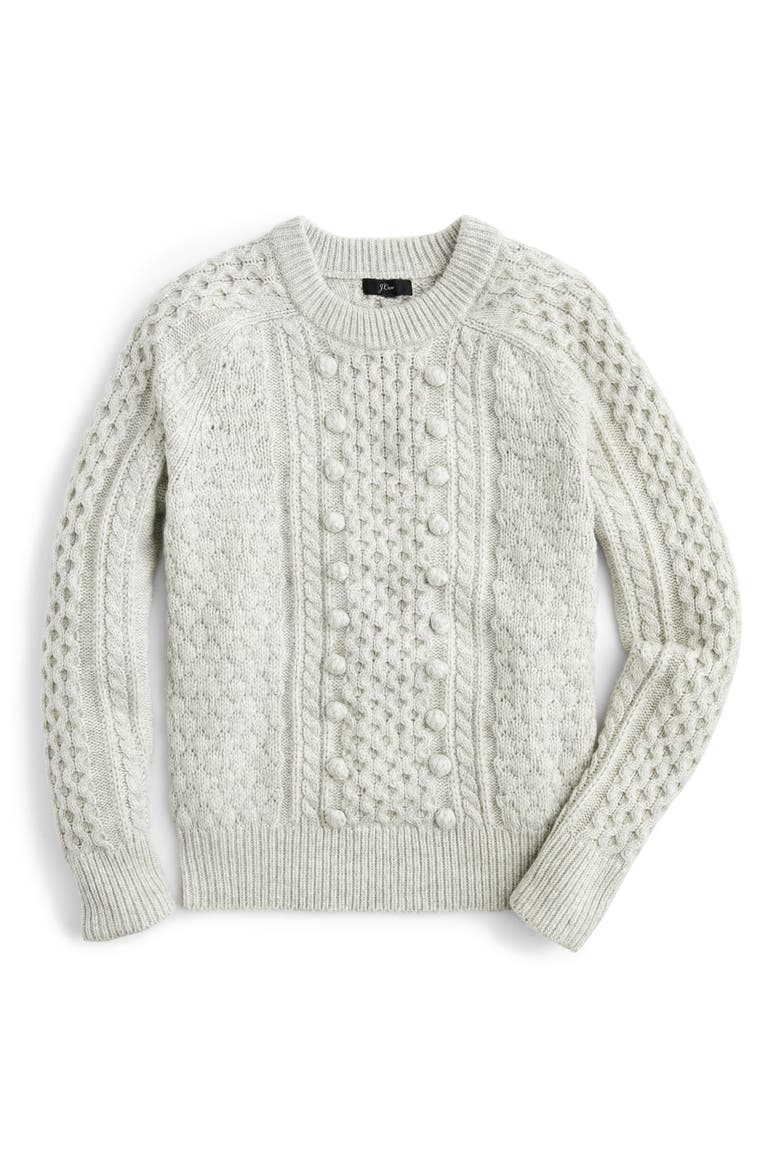 Popcorn Cable Knit Sweater, Alternate, color, HEATHER DUSK
