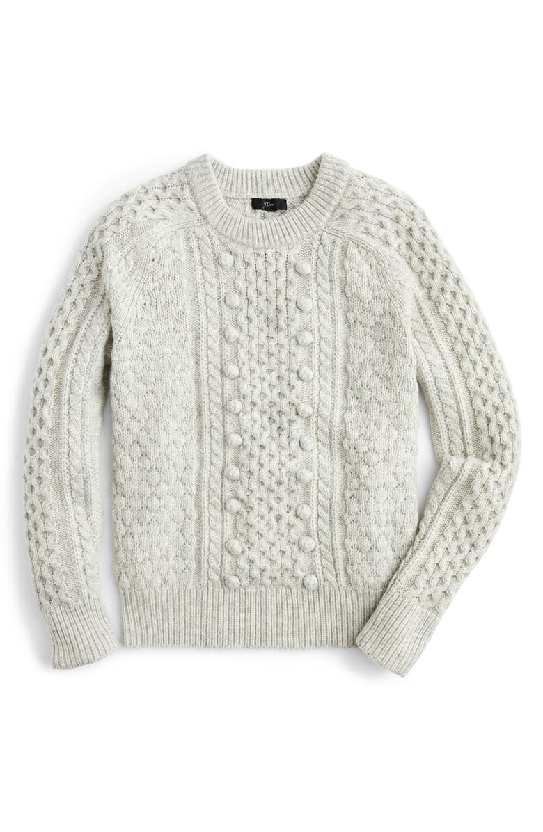 J.Crew Popcorn Cable Knit Sweater, Alternate, color,