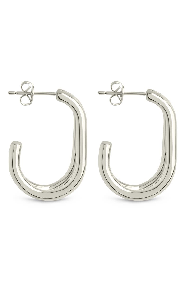 Sterling Forever Elliana Suspender Hoop Earrings, Alternate, color, 