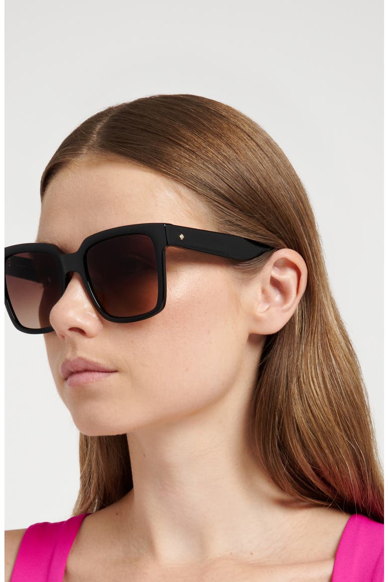 Shira 55mm Sunglasses, Alternate, color, BLACK/ BROWN SF