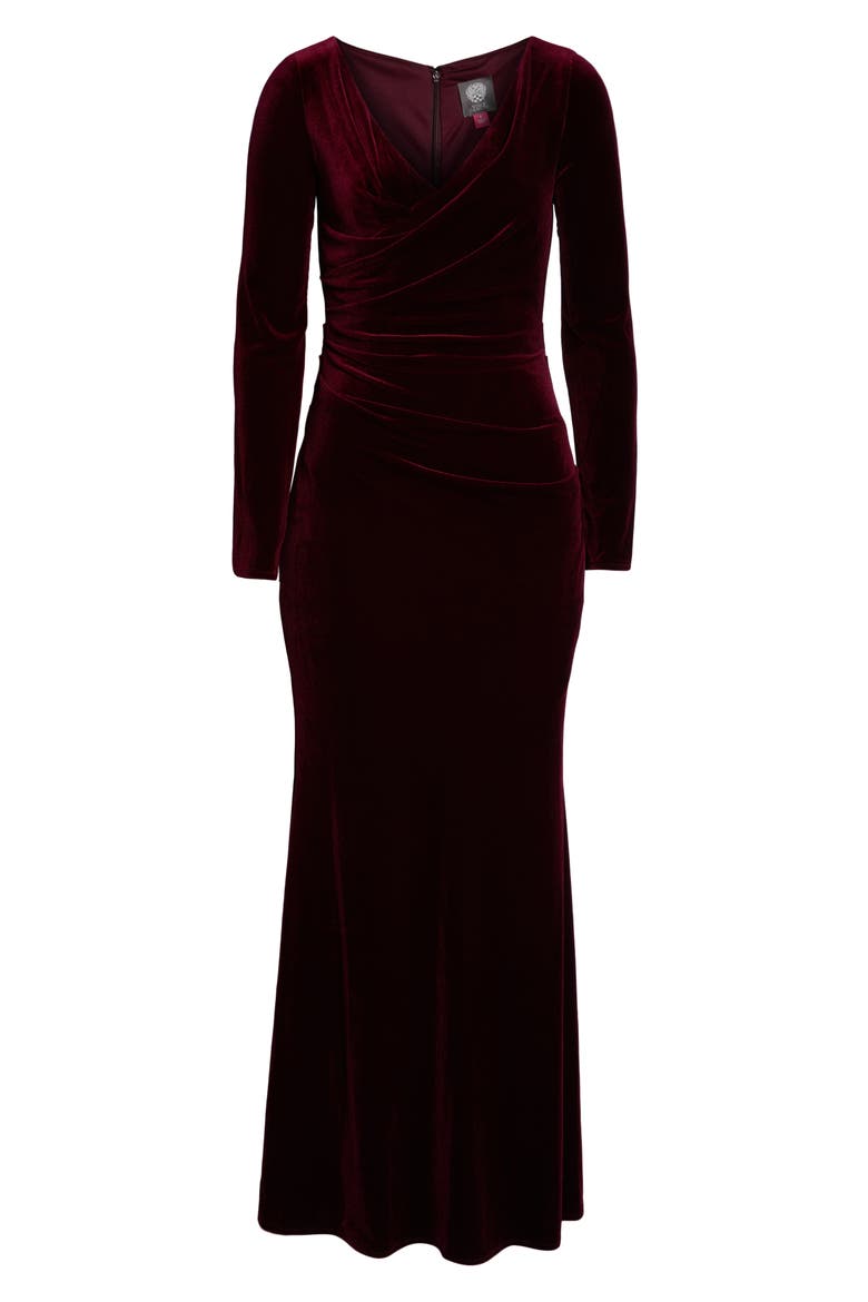 Velvet Gown, Alternate, color, BURGUNDY