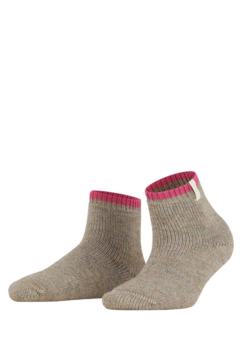 Cosy Plush Alpaca Wool Short Socks, Main, color, Nut Melange