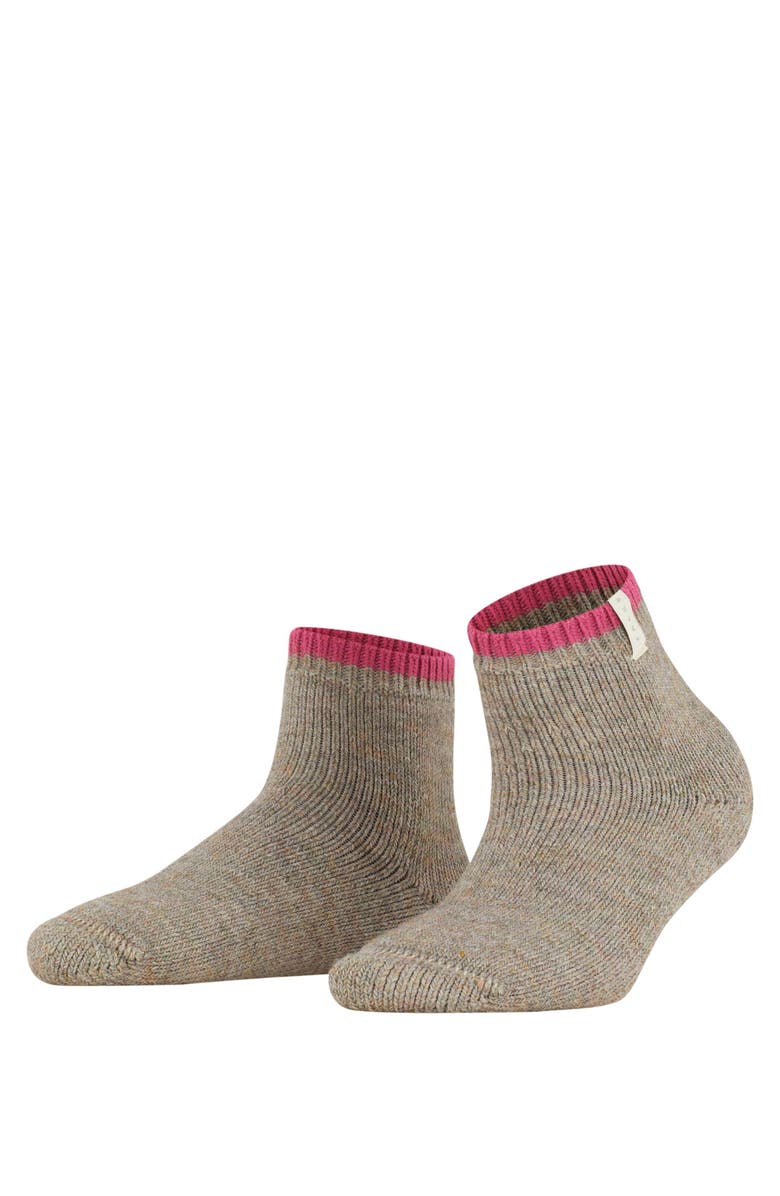 Falke Cosy Plush Alpaca Wool Short Socks, Main, color, Nut Melange