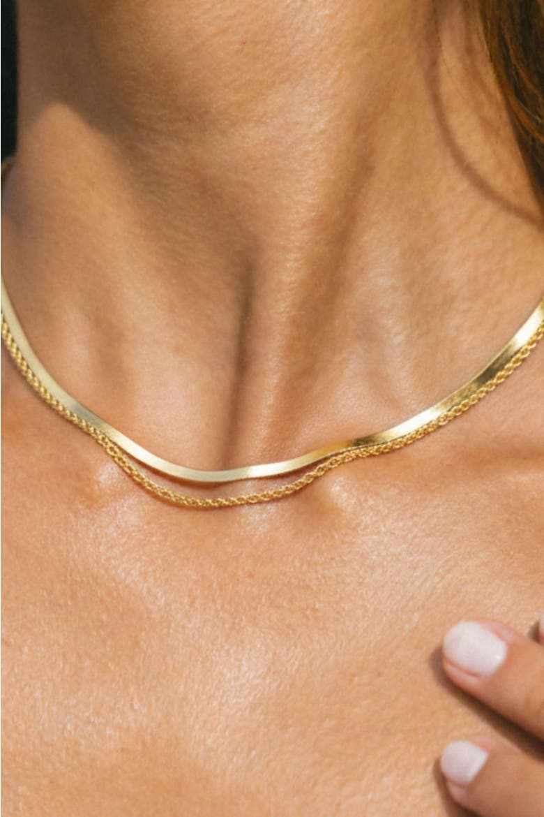 Ios Layered Necklace, Alternate, color, Gold