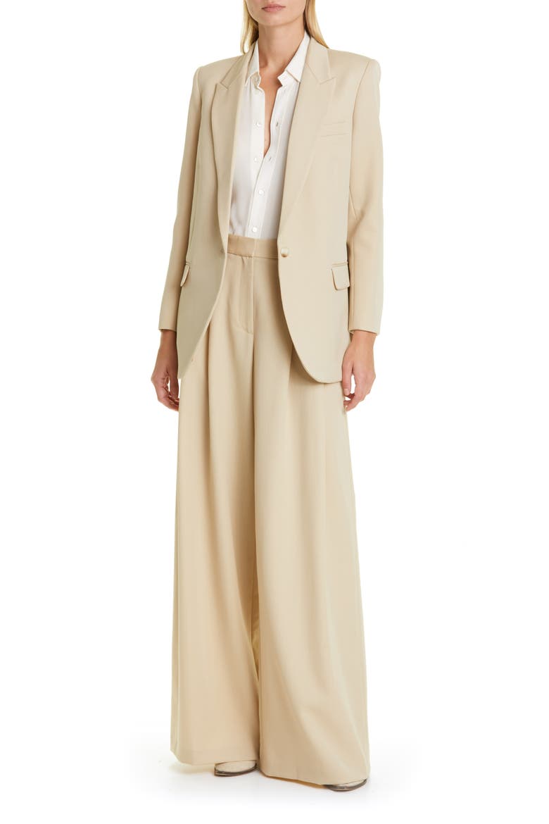 Diane One-Button Wool Blazer, Alternate, color, KHAKI