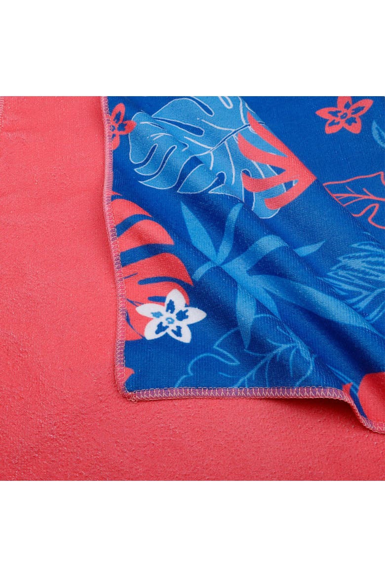 Hawaiian Beach Towel, Alternate, color, Blue and Pink and White