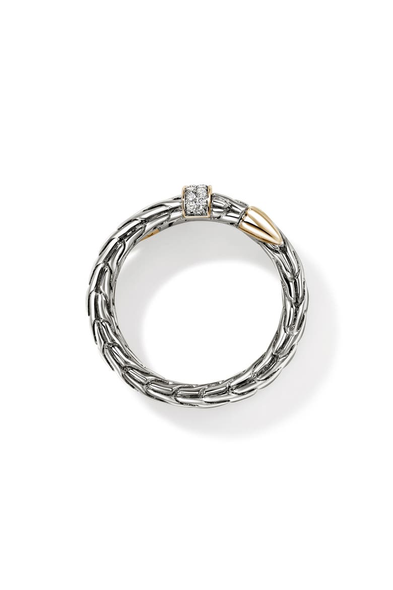 Triple Spear Flex Ring, Pavé, Alternate, color, SILVER AND GOLD