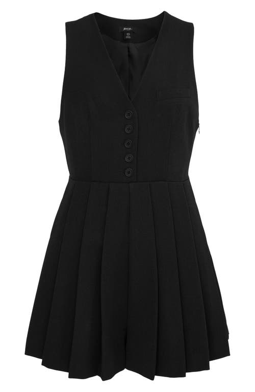 Nasty Gal Tailored Pleated Hem Sleeveless Romper In Black