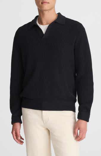 Madewell Cotton Shaker Stitch Johnny Collar Polo Sweater