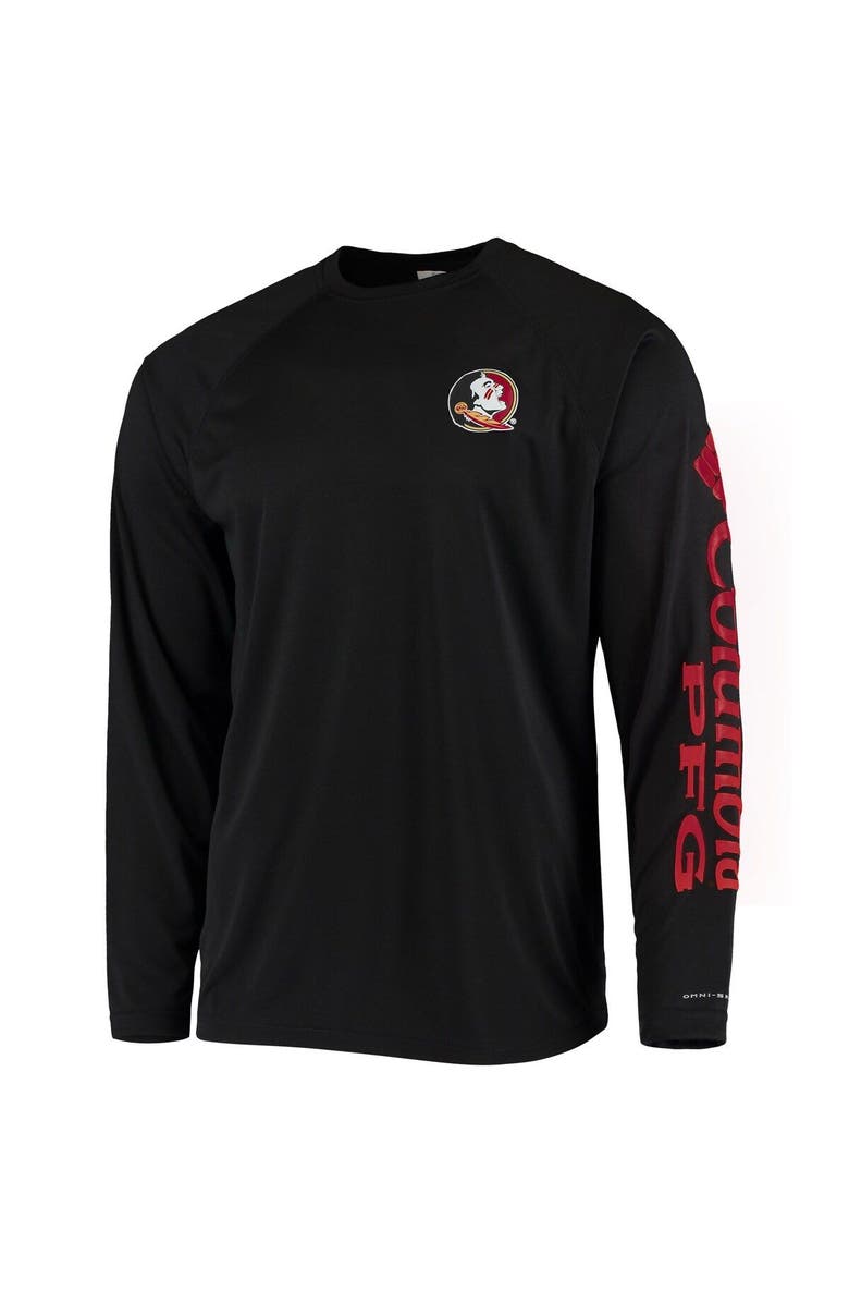 Columbia Men's Columbia Black Florida State Seminoles Terminal Tackle Omni-Shade Raglan Long Sleeve T-Shirt, Alternate, color, 