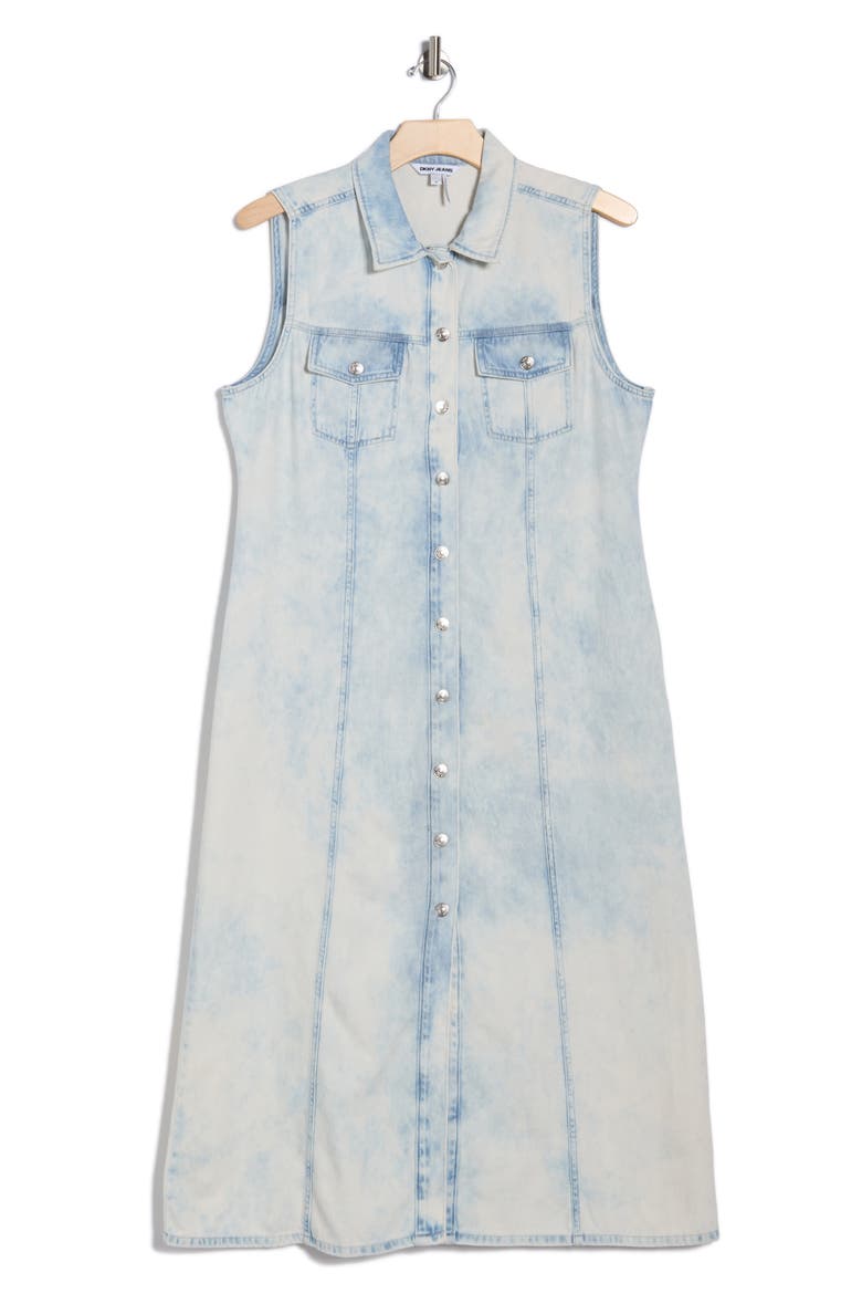 Sleeveless Denim Maxi Dress, Main, color, BILLBOARD