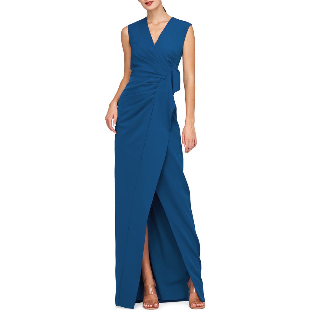 Kay Unger Frances Column Gown In Blue