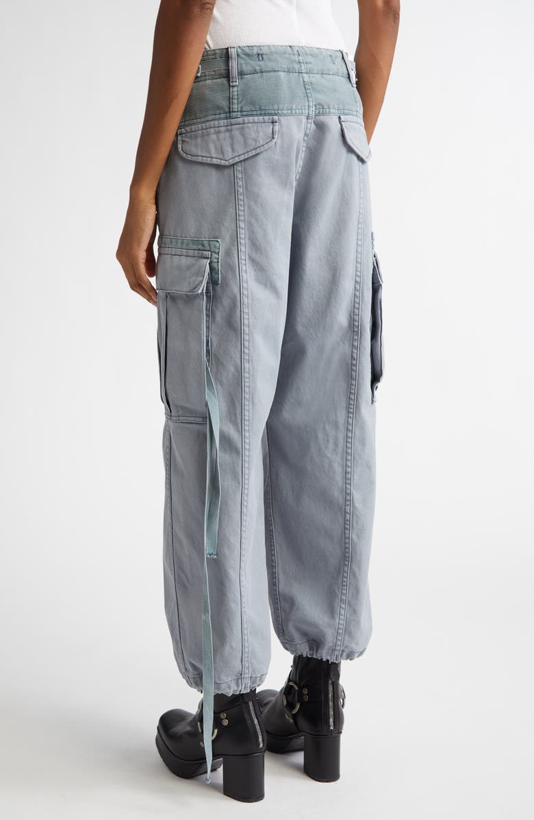 Mixed Media Crop Cargo Pants