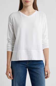 Eileen Fisher V-Neck Long Sleeve Box T-Shirt