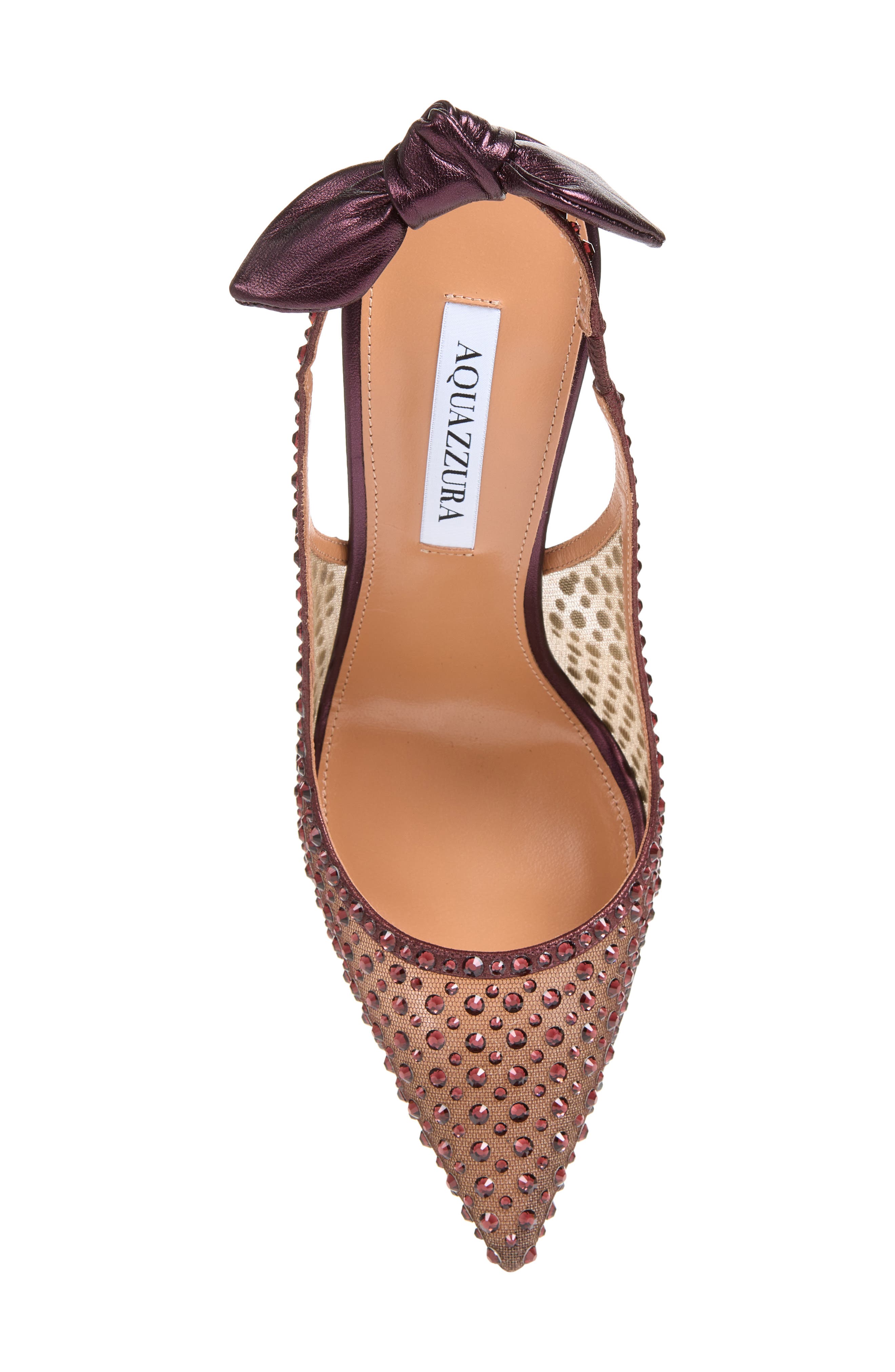 Bow Rhinestone Slingback Sandal, Alternate, color, MERLOT