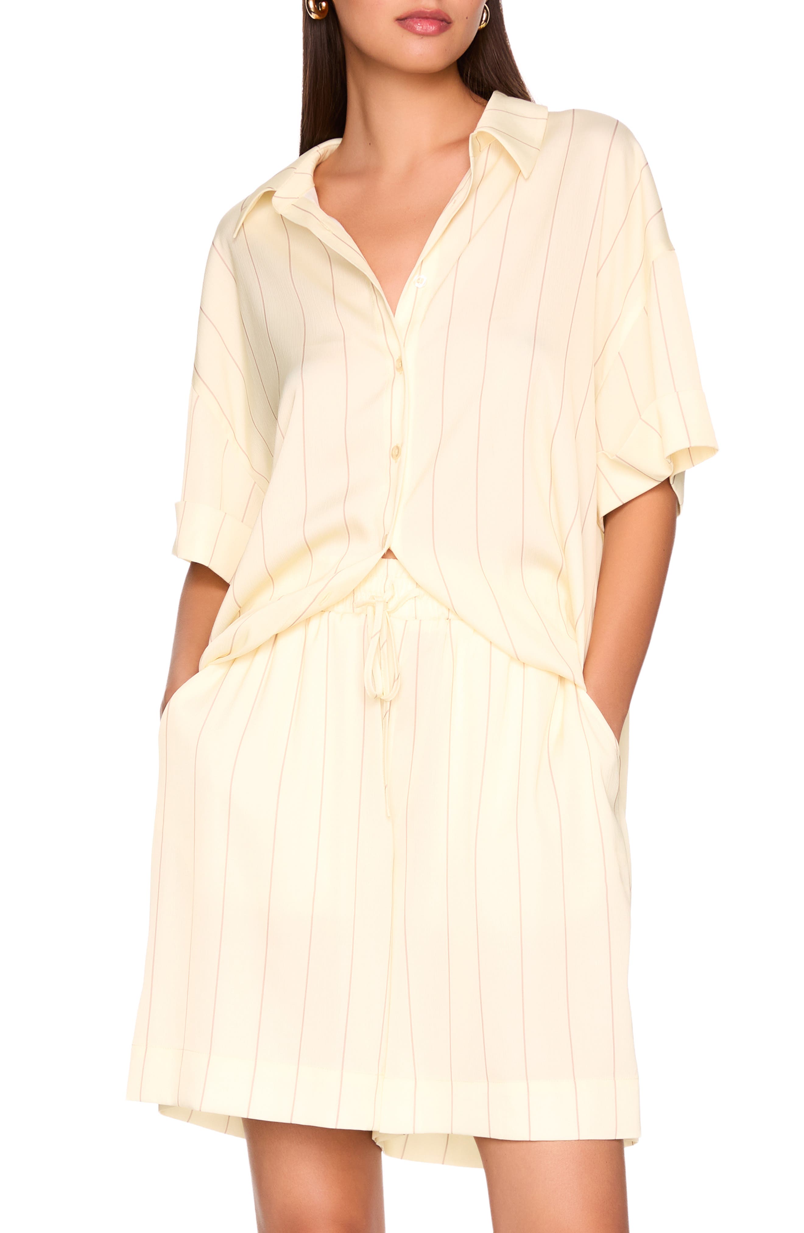 Oversize Stripe Button-Up Shirt