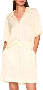 Susana Monaco Oversize Stripe Button-Up Shirt