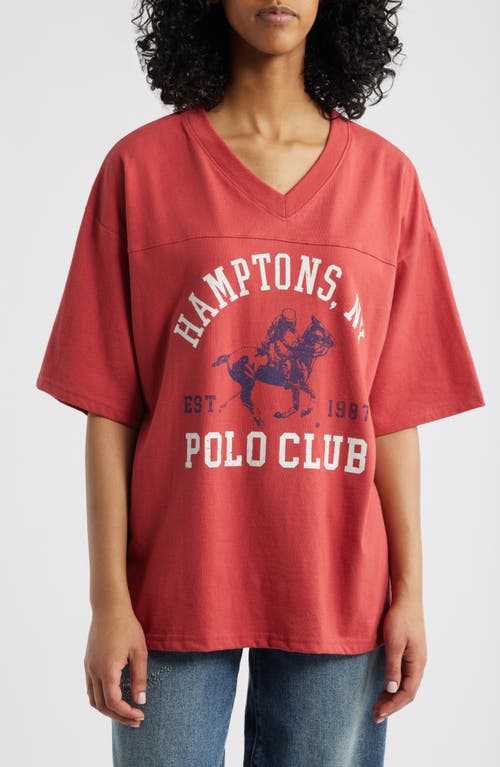 Shop Vinyl Icons Hamptons Polo Club V-neck Graphic T-shirt In Cardinal
