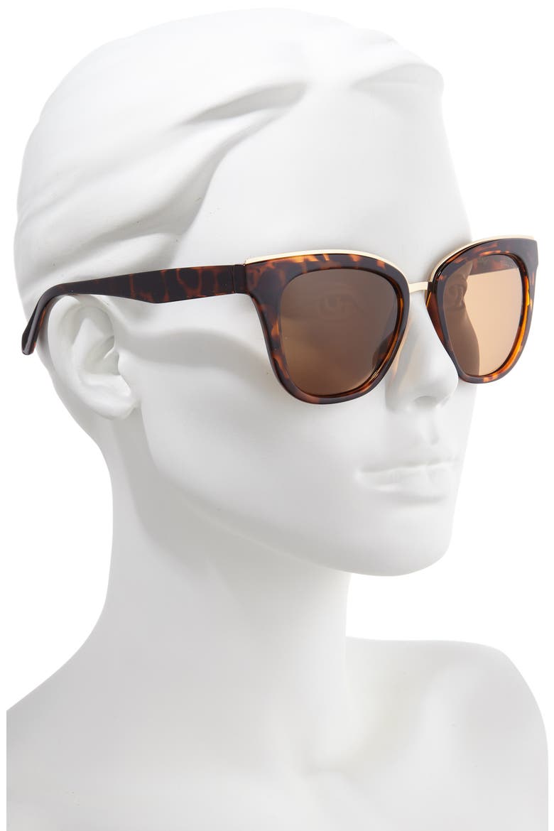 Lucia 54mm Cat Eye Sunglasses, Alternate, color, DARK TORTOISE/ GOLD MIRROR