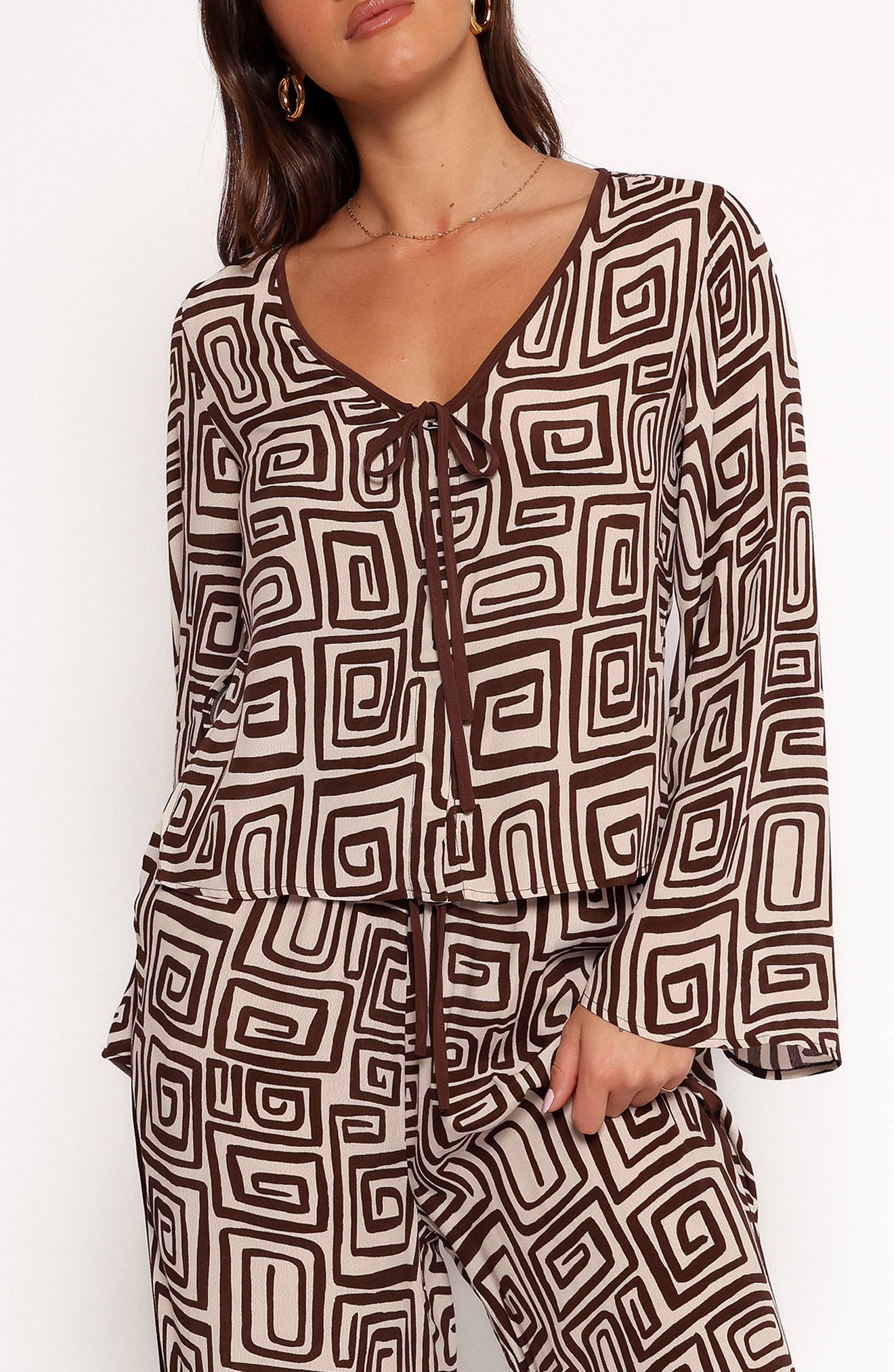 Petal & Pup Imogen Abstract Print Long Sleeve Top