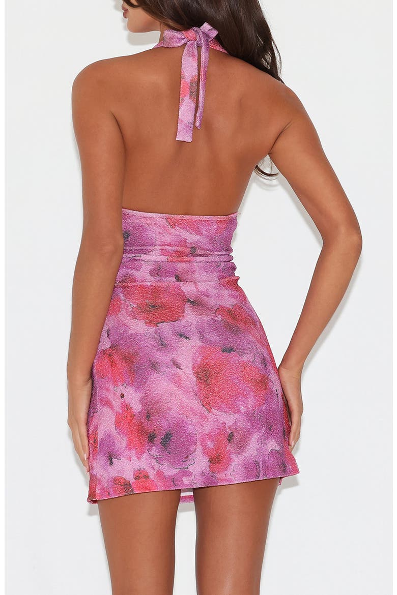 Talyn Floral Halter Minidress, Alternate, color, PINK SPARKLE FLORAL