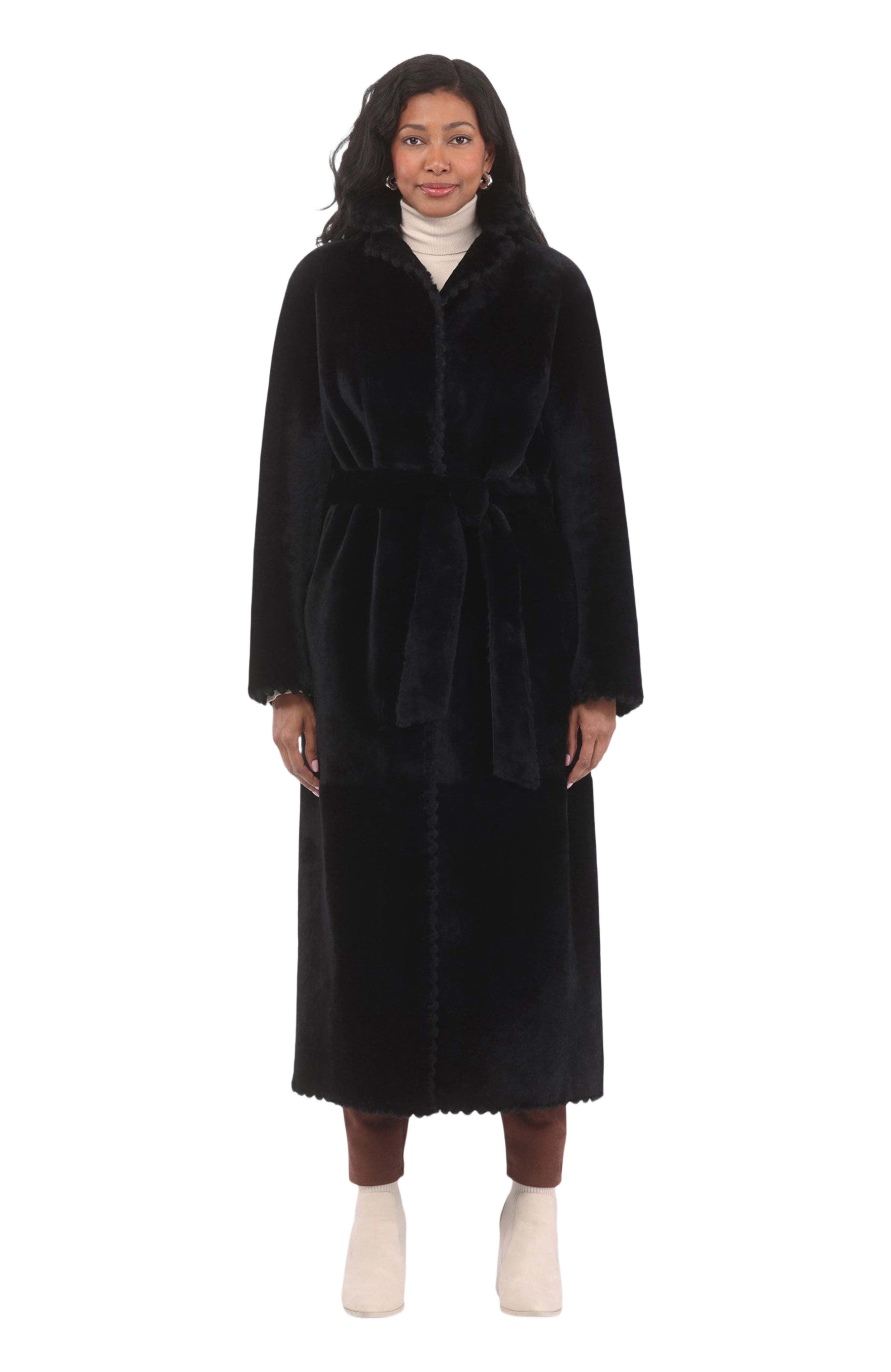 Reversible Genuine Shearling Long Coat