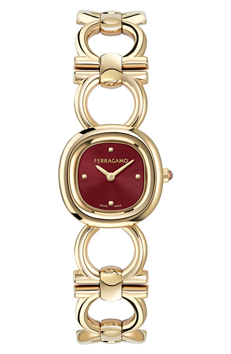 FERRAGAMO Double Gancini Bracelet Watch, 25mm, Main, color,