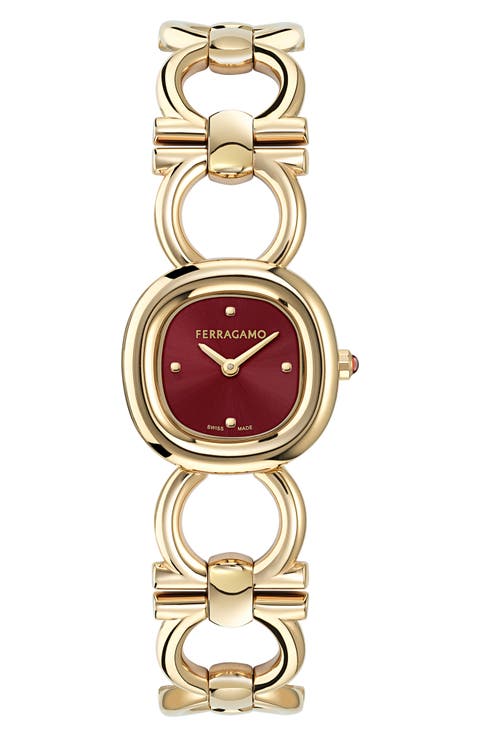 Double Gancini Bracelet Watch, 25mm