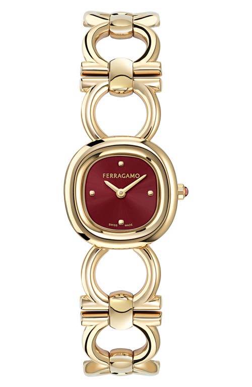 Ferragamo Double Gancini 25mm In Yellow Gold