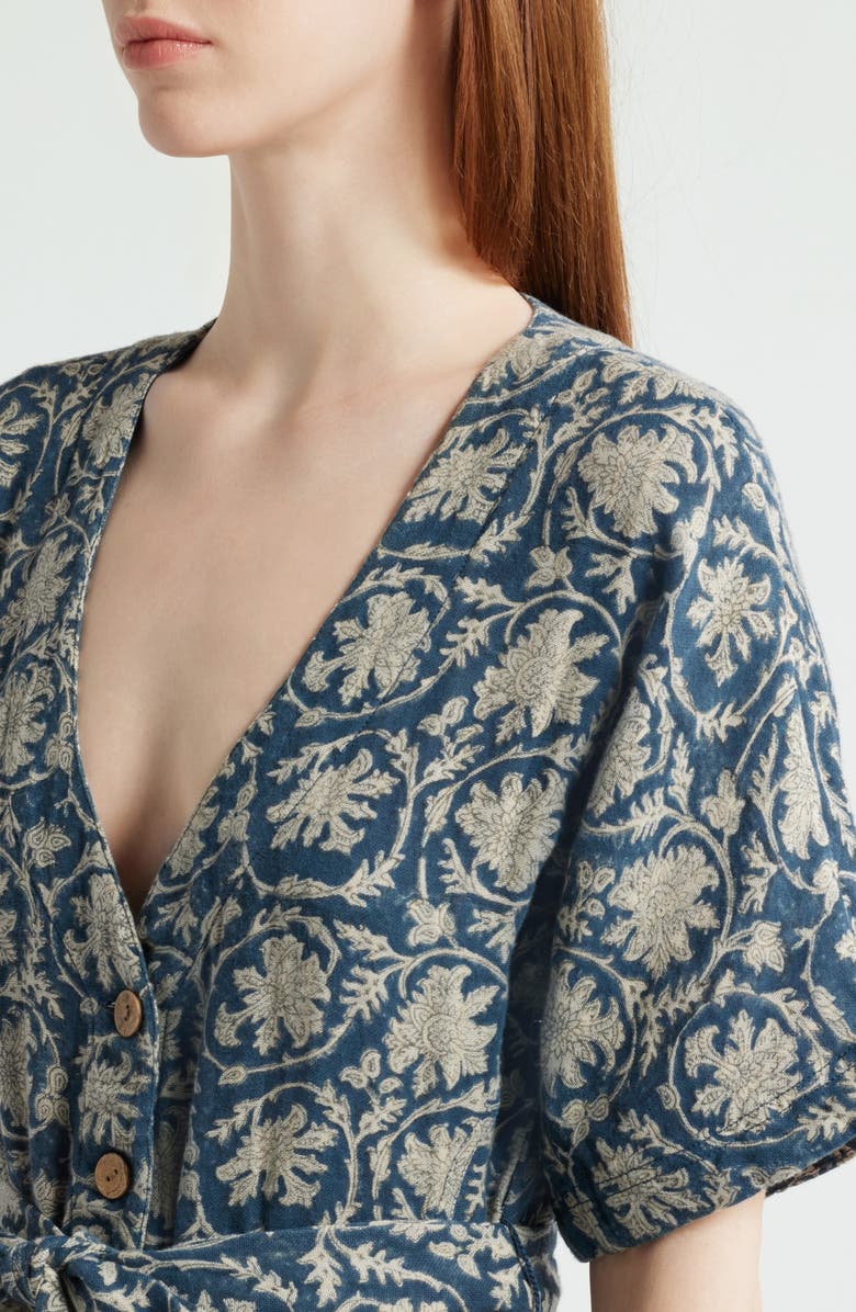 Faherty Dune Camille Belted Organic Cotton Gauze Dress, Alternate, color, 