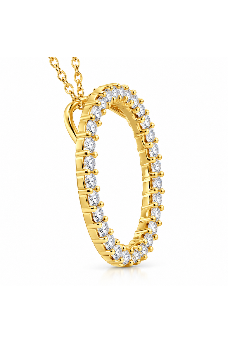 1/2ct Circle Of Life Lab Grown Diamond Pendant Gold Necklace, Alternate, color, 10k Yellow Gold