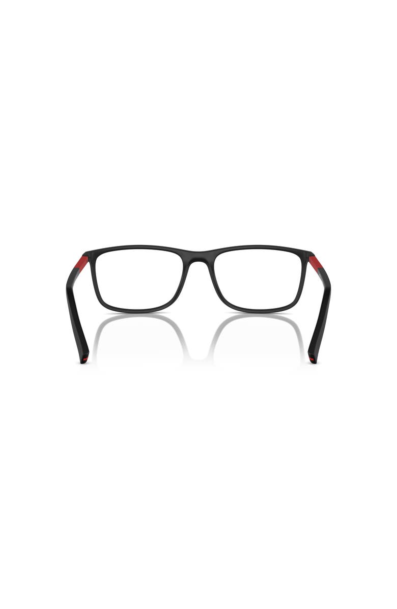 Prada Linea Rossa 55mm Rectangle optical glasses, Alternate, color, Black