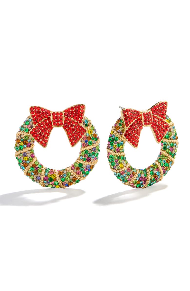 BaubleBar All Wreathed Up Statement Earrings, Main, color, Gold Multi