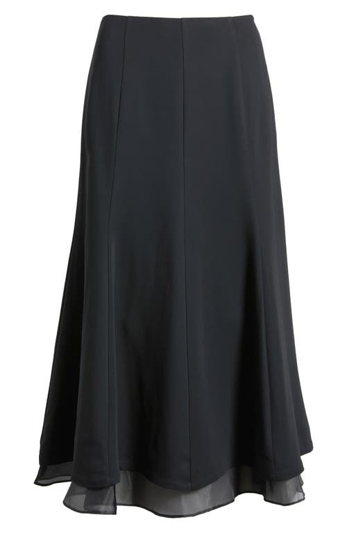 Nordstrom Seamed Layered Midi Skirt In Black