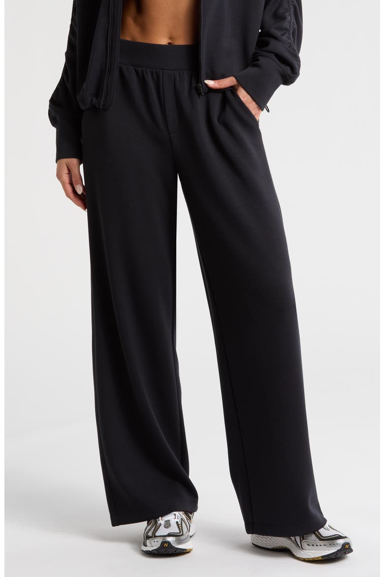 Ultra Soft High Waist Straight Leg Pants, Main, color, BLACK