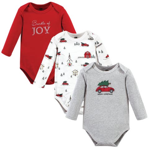 Essential Long-Sleeve Cotton Bodysuit Triple Set