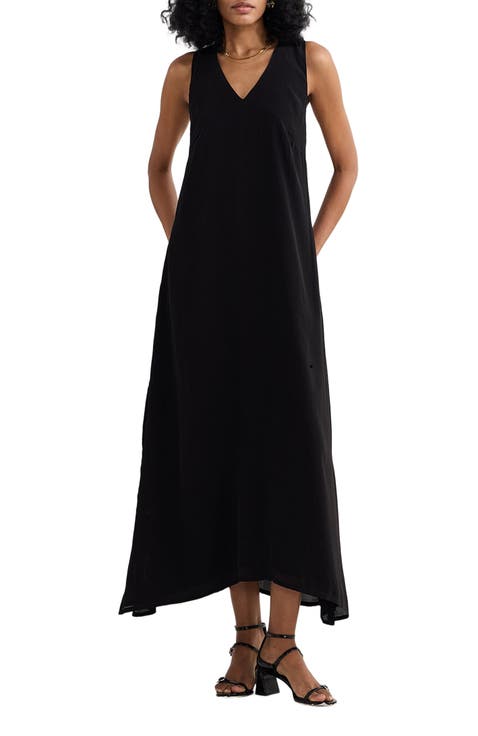 Crossed in Chic Sleeveless Maxi Dress in Black