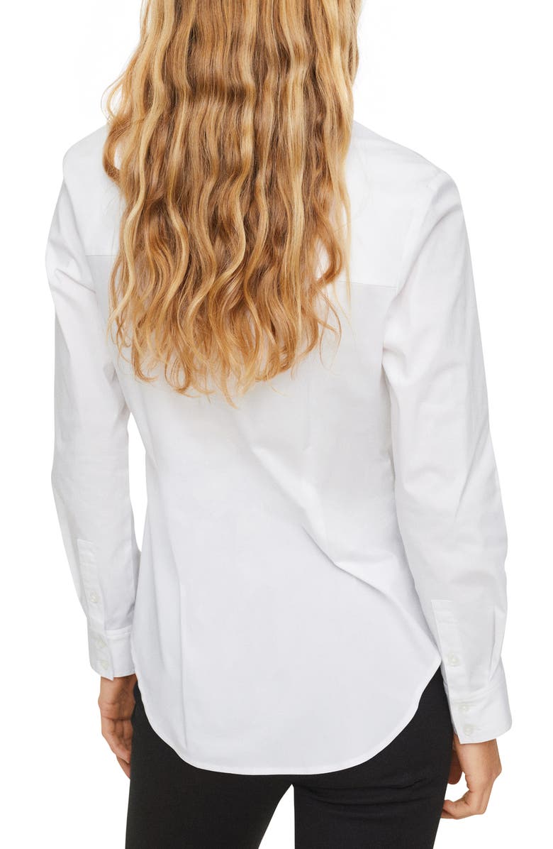 MANGO Essential Cotton Blend Button-Up Shirt, Alternate, color, 