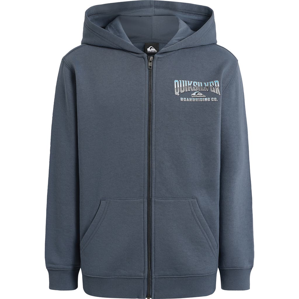 Quiksilver Kids' Logo Full Zip Hoodie In Blue
