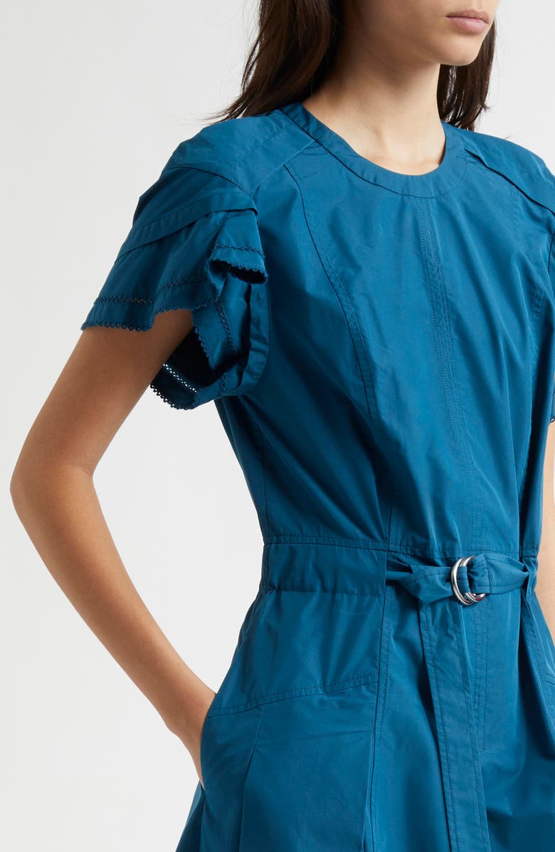 3.1 Phillip Lim Cascade Petal Sleeve Belted Poplin Shirtdress, Alternate, color, 